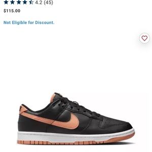 Mens 9.5 Nike Dunk Low Black and Amber